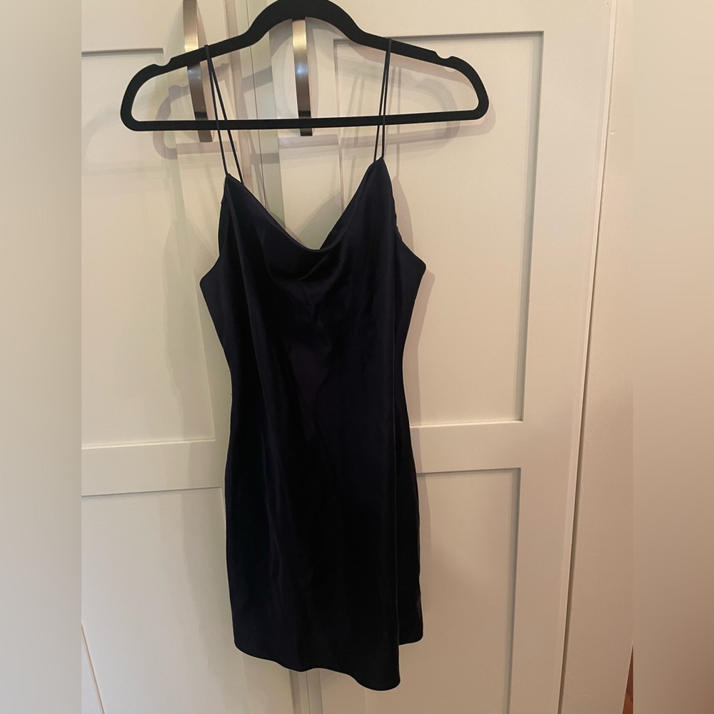 Alice+Olivia Harmony Mini Slip Dress Navy Size 6 NWT